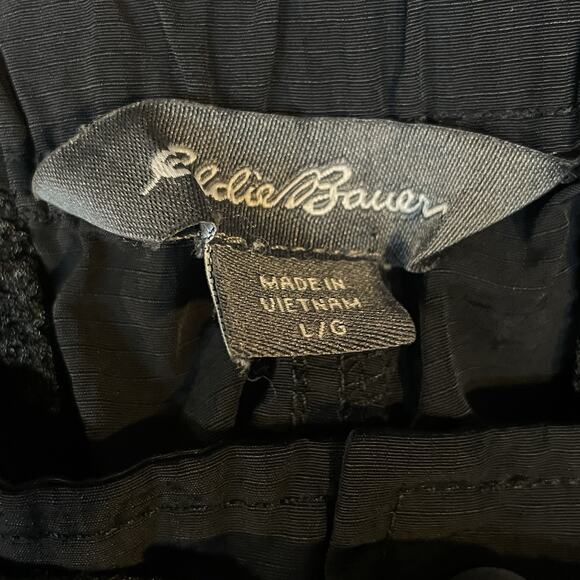 Eddie Bauer Shorts Mens Large Black Ripstop Tech Cargo Belted Outdoor Hiking - Picture 3 of 11